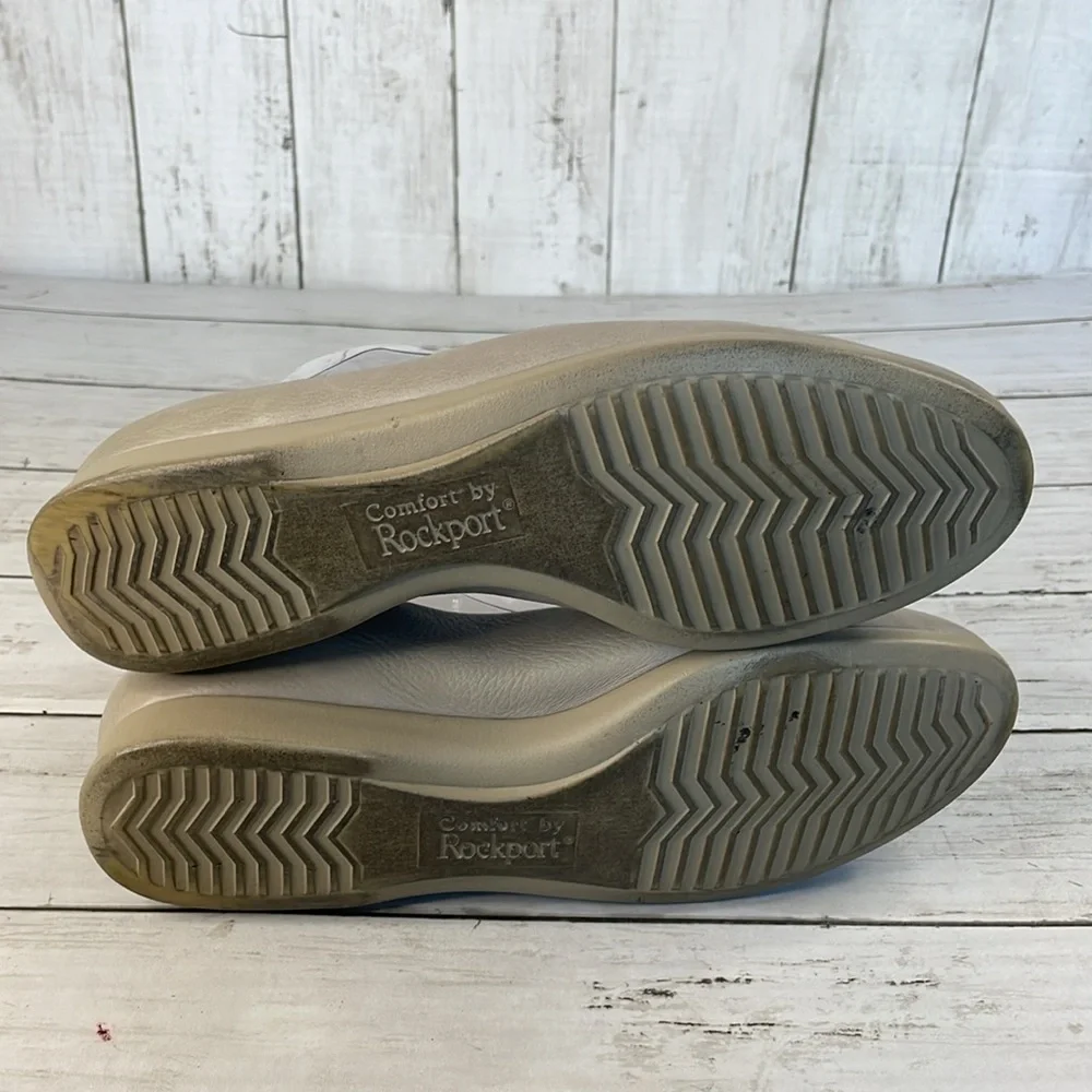 Rockport Taupe Leather Lexington Flats